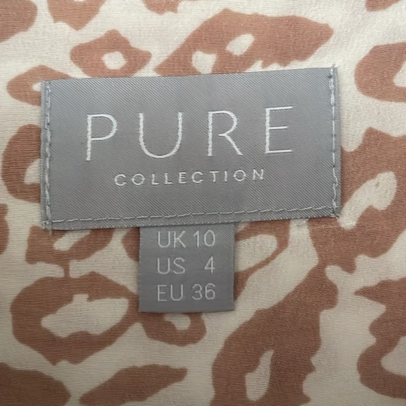 Pure Collection Women’s Silk Leopard Print Button Down Blouse Size 4 - Picture 6 of 7